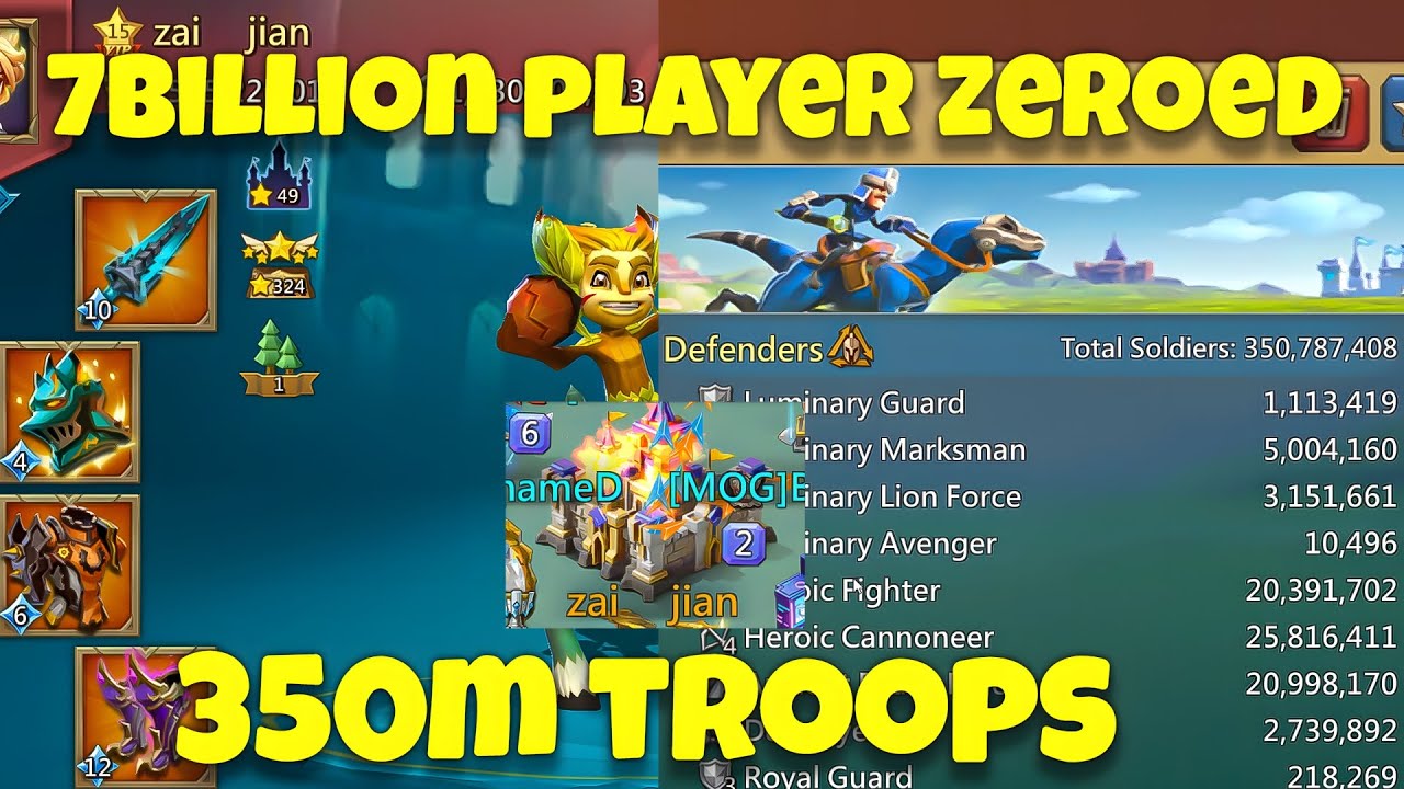 Lords Mobile - 7b player with 350m troops zeroed by only one guild. The BIGGEST zero in 2026!