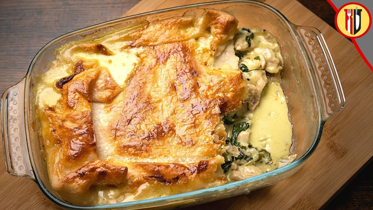 How to make chicken and spinach pie at home