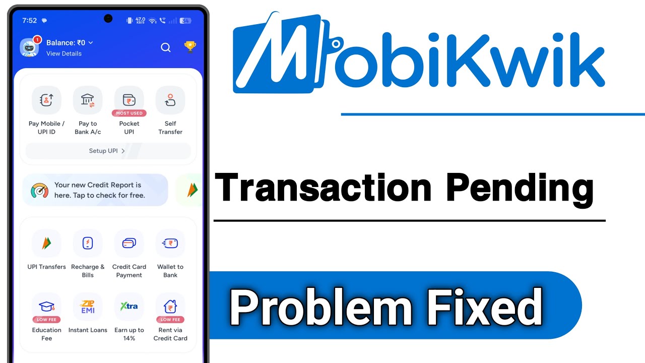 MobiKwik Transaction Pending Problem Solve