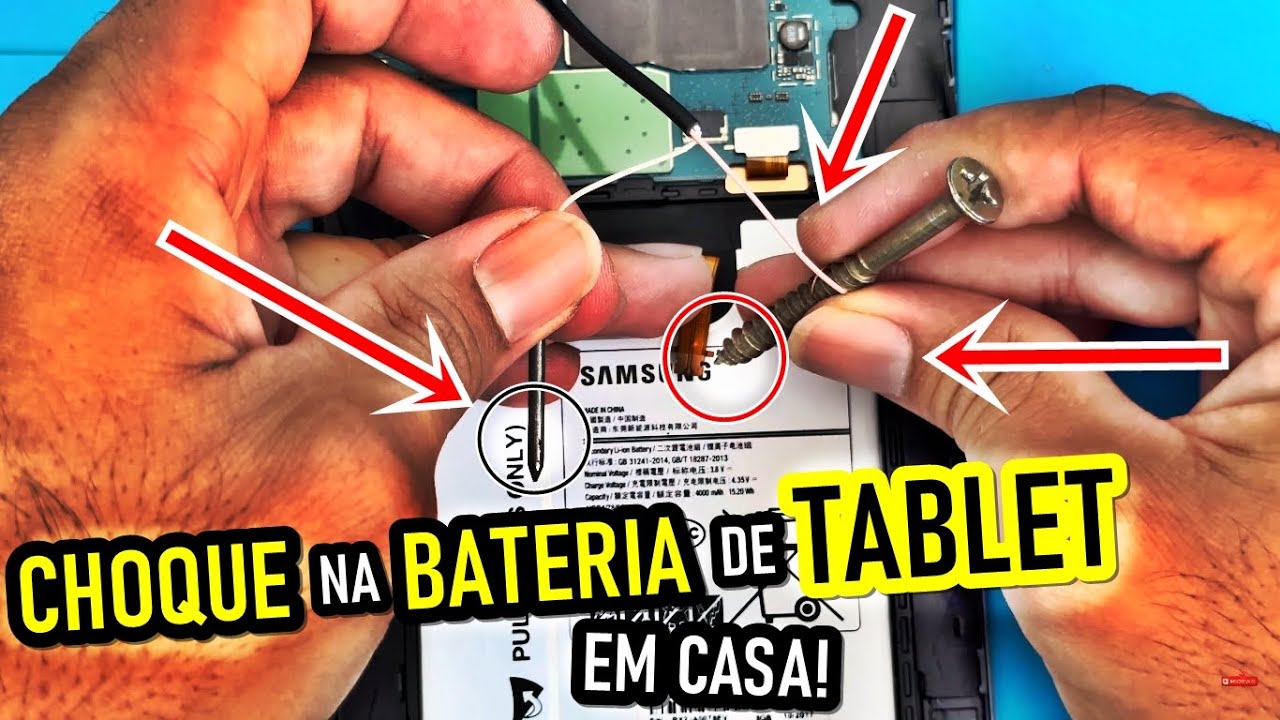 COMO DAR CHOQUE EM TABLET SAMSUNG ( Choque na bateria em casa! )