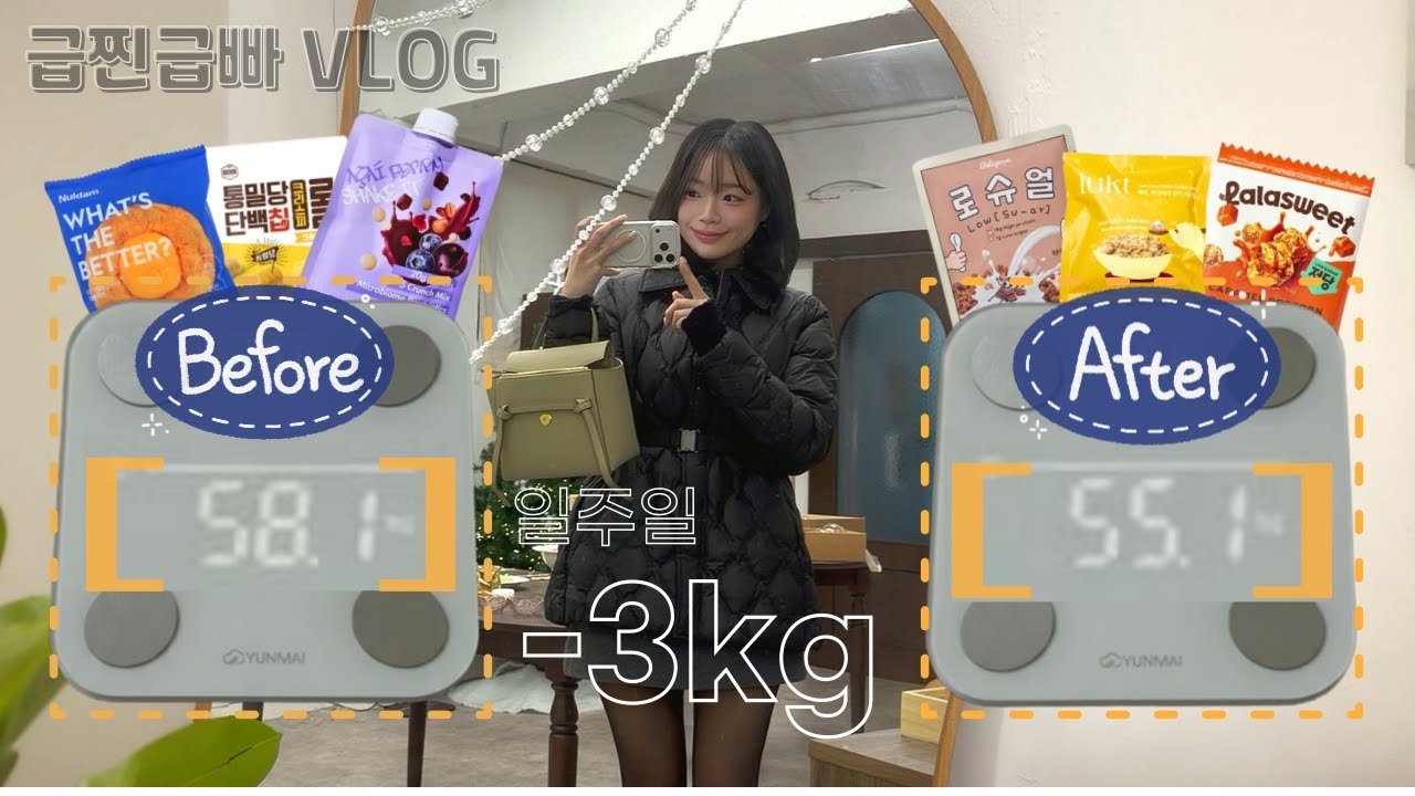 ::vlog:: 직장인 브이로그ㅣ일주일 -3kgㅣ급찐급빠ㅣ다이어트 꿀템(니아르 쉐이킷, 라라스윗 카라멜 팝콘, 룩트 시리얼, 통밀당 크리스피롤, 널담 쿠키)ㅣ담금주 만들기