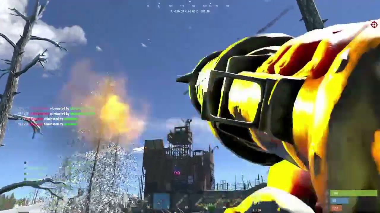 5000 rockets Shot for an Online Foundation Wipe Raid Console Rust