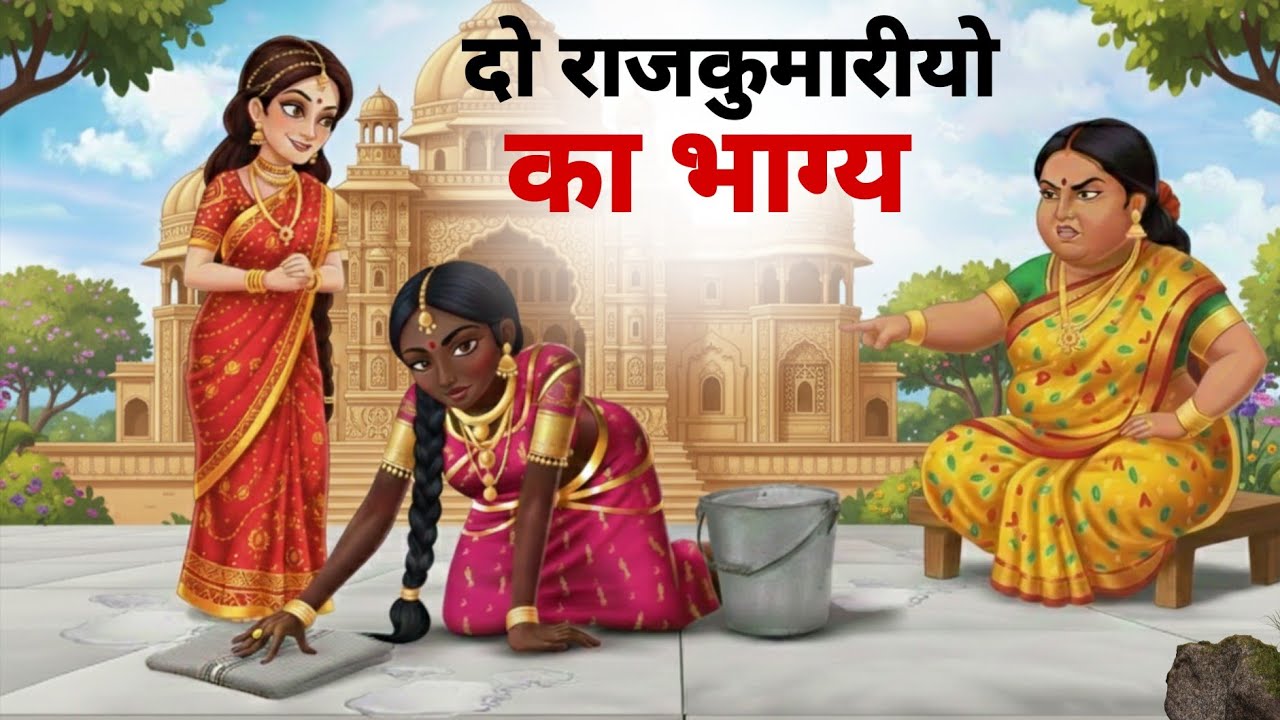 दो राजकुमारीयो का भाग्य / kali or gori bahan/ Hindi kahaniya/ moral story/ cartoon  kahaniya