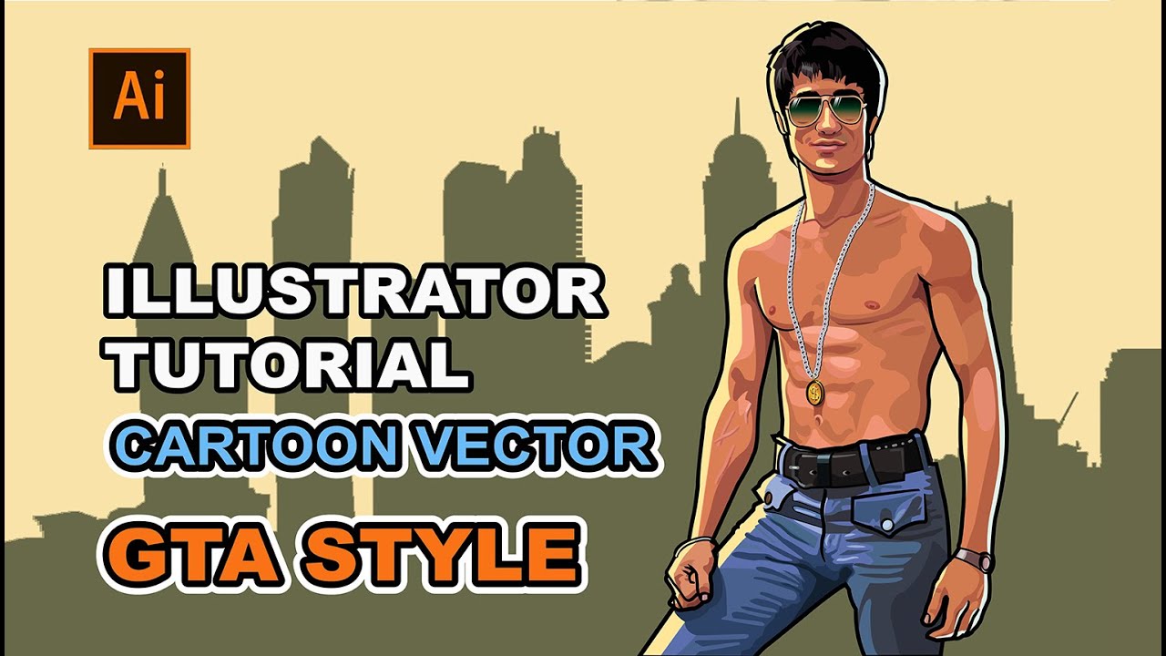 How to make cartoon GTA style I  Adobe Illustrator Tutorial