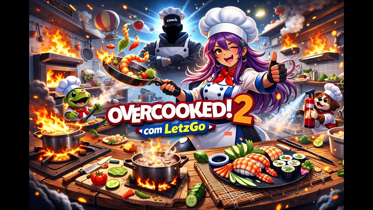Overcooked 2: Cozinha em Chamas, Eu e o Coach no Caos! 👩‍🍳🔥