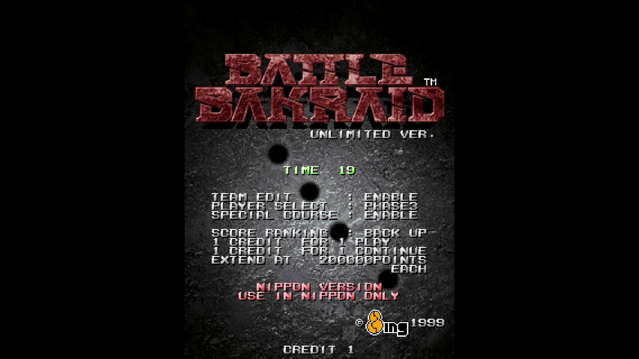 Battle Bakraid Unlimited Version. (バトルバクレイド). [Arcade - 8ing, Able Corporation]. (1999). ALL. 60Fps.