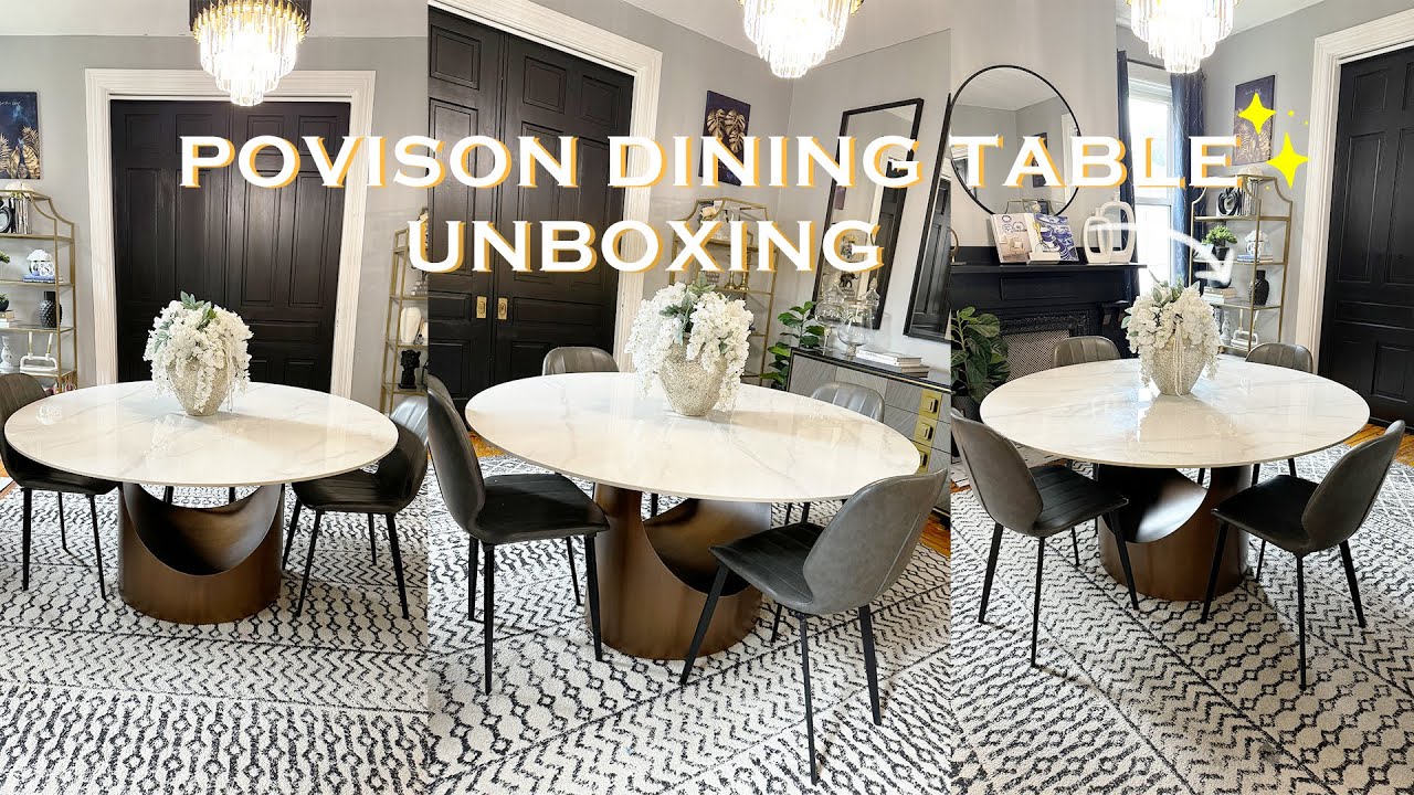 New Dining Table : povison Hobart Modern Round Dining Table assembly！
