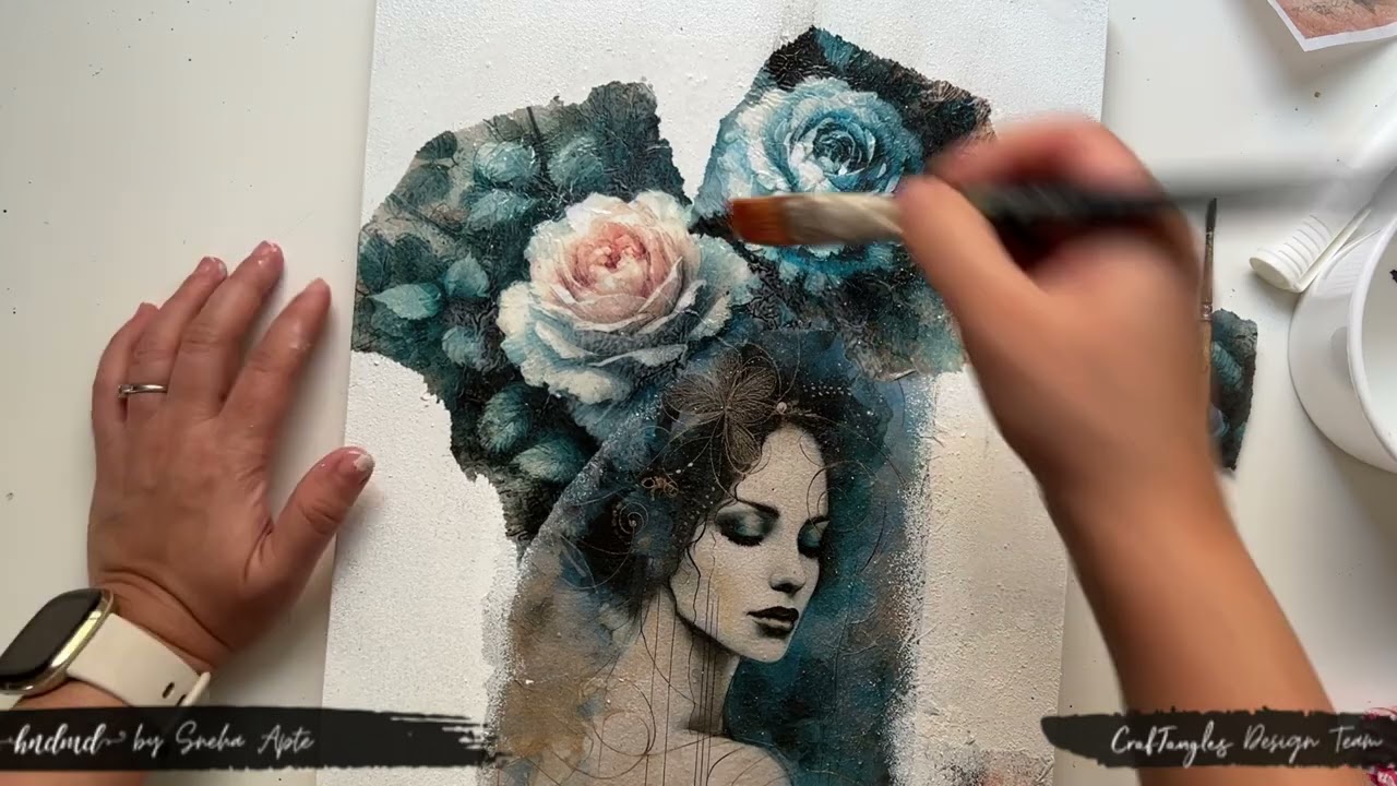 MIxed Media Canvas Tutorial #decoupage #mixedmedia #craftangles #hndmd #canvas #mixedmediaart