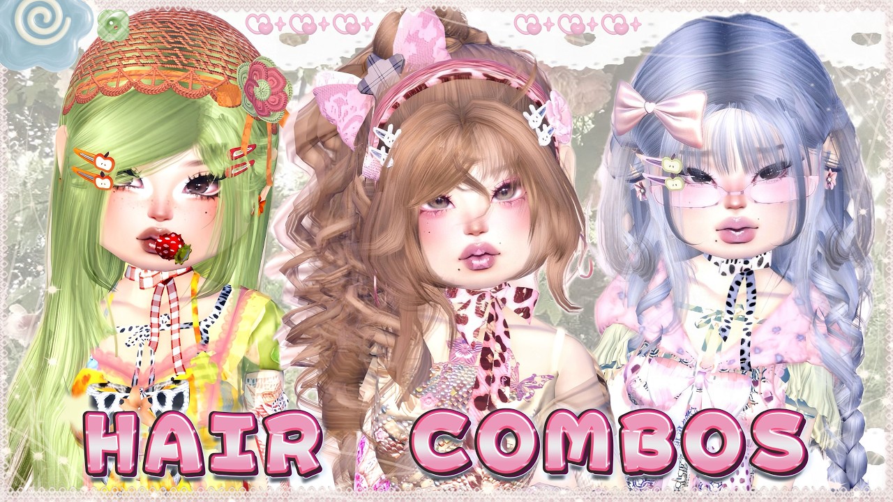 6 Hair Combo Tutorials 🪷୭ | Dress To Impress Hair Tutorials 𑁍ࠬܓ