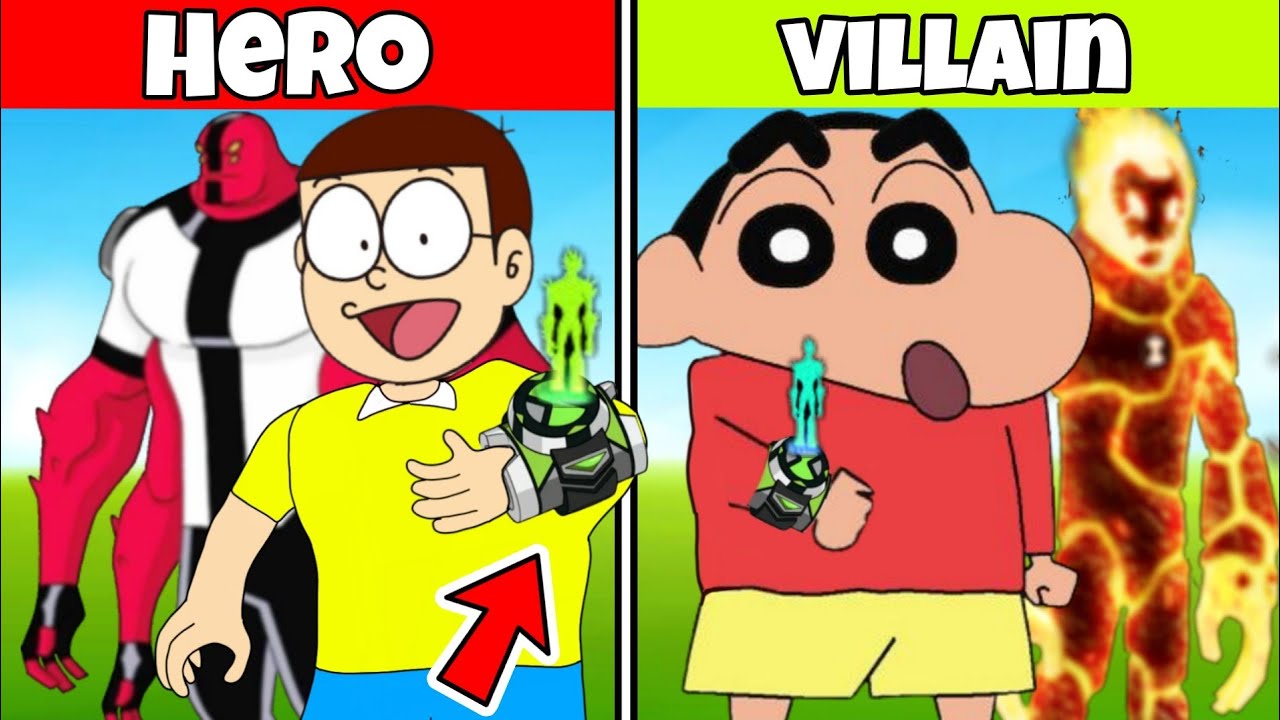 Shinchan And Nobita Use Ben 10 Watch Powers 😱😱 | Shinchan And Nobita Game | Funny Game |