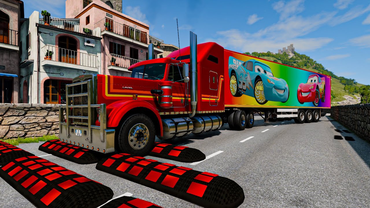 Trucks vs Upside Down Speed Bumps | BeamNG.DRIVE
