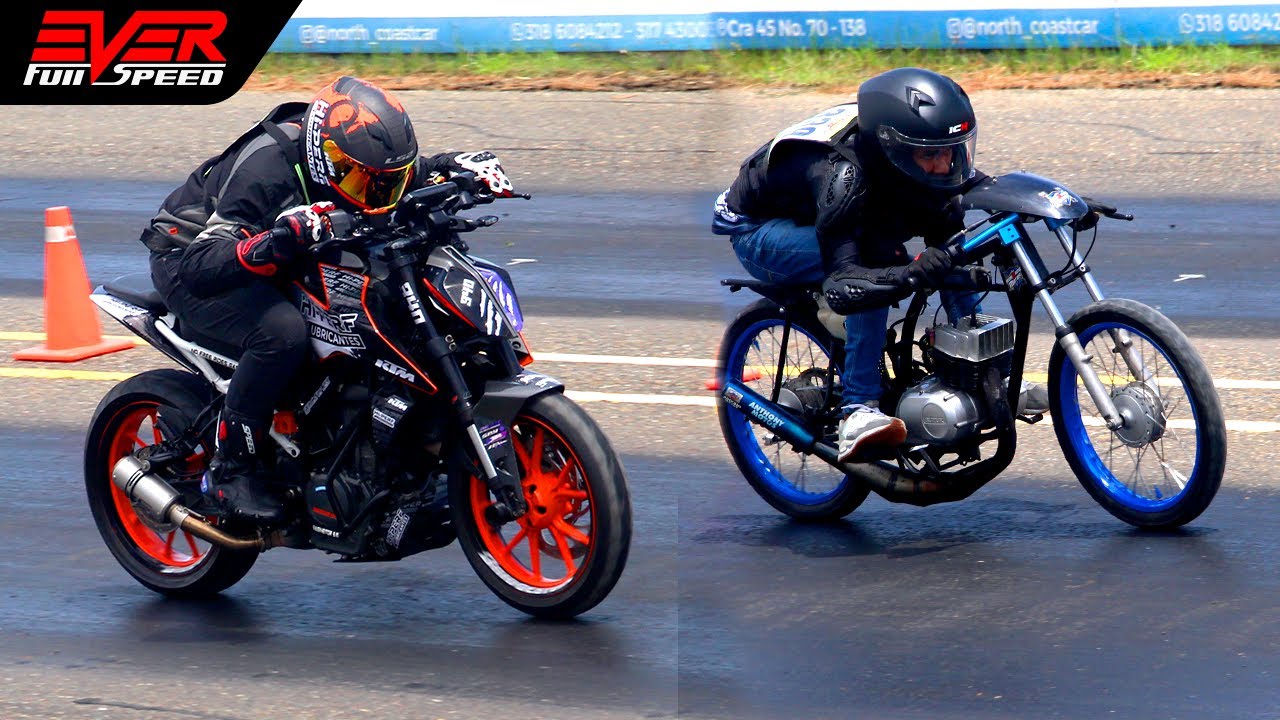 Clasificación⏱️ KTM Duke 390NG 🔷 Suzuki AX 100 🔷 Yamaha RX 115 🔥 DRAG RACING 🔥 piques B/quilla 2022