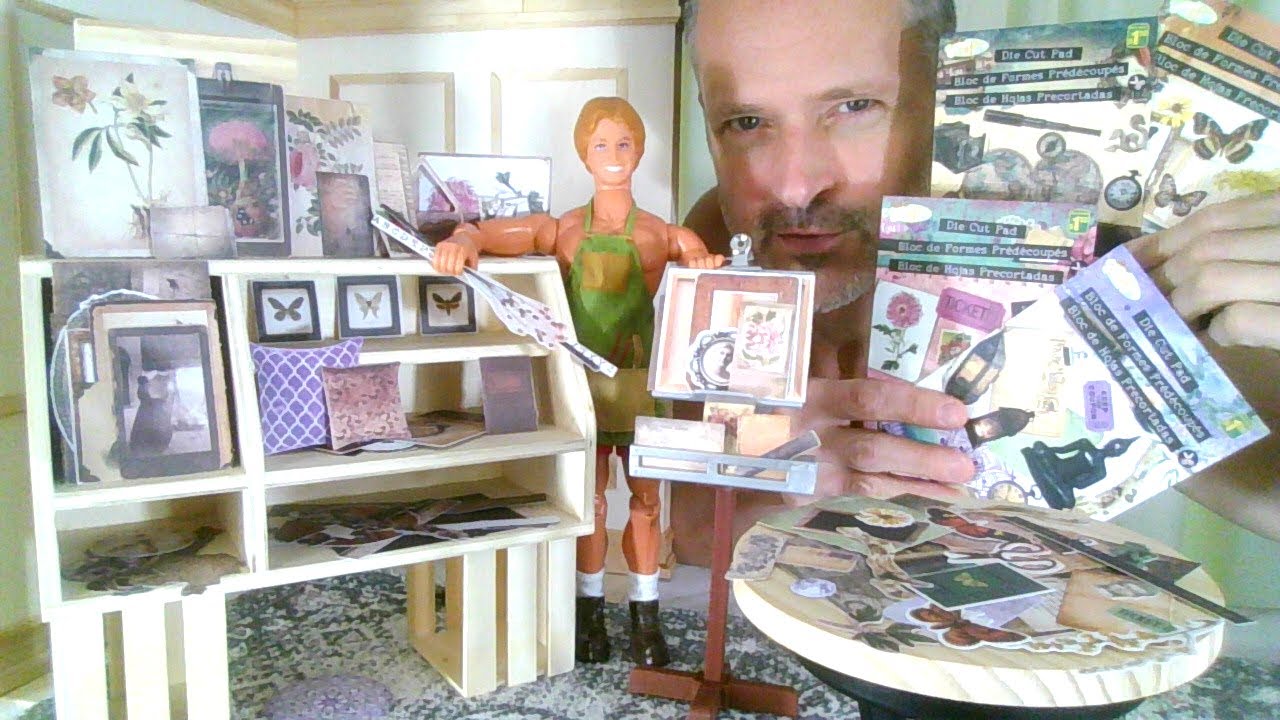 Die Cut Dollar Store Scrapbook Fodder for One Sixth Scale Dioramas