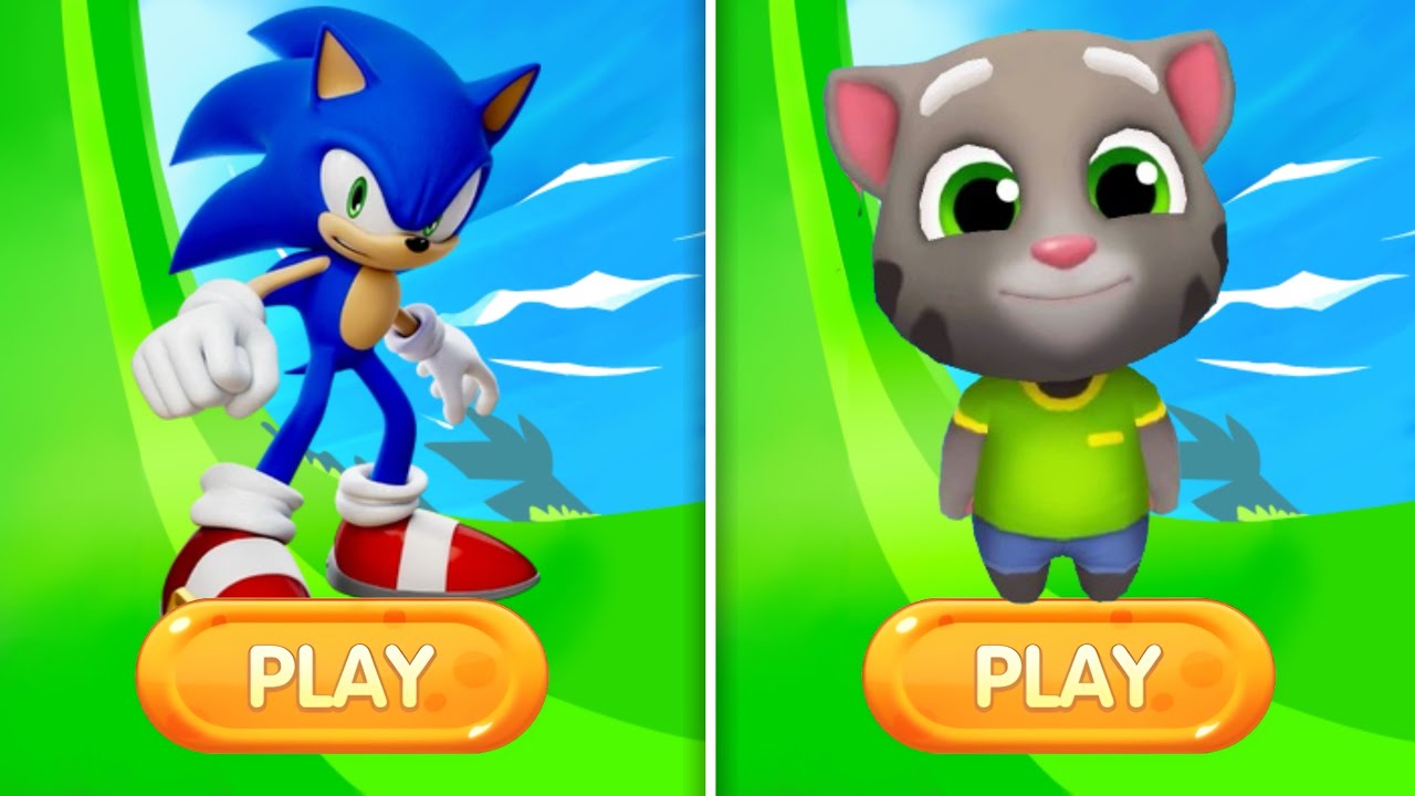 Sonic Dash Vs Talking Tom Gold Run - Gameplay Speed Battle | Who's Win??!🔥🎯