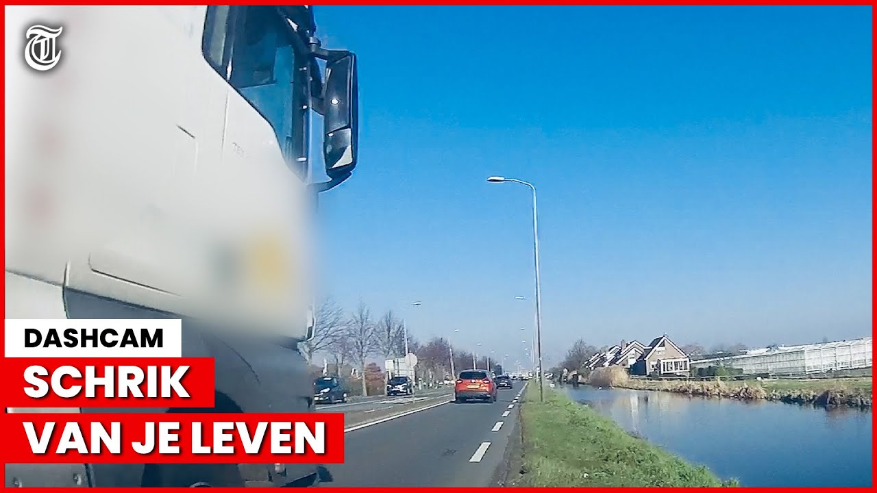 Levensgevaarlijk: aso-trucker duwt automobilist van de weg