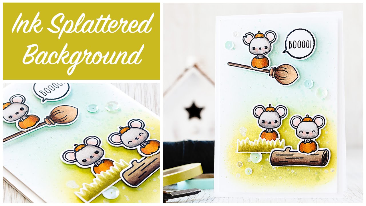 Ink Splattered Background with Mama Elephant