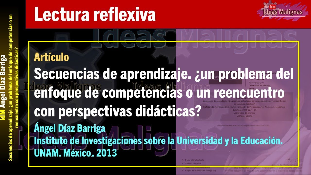 idM Artículo. Secuencias de aprendizaje ¿un problema del enfoque de competencias o un reencuentro...