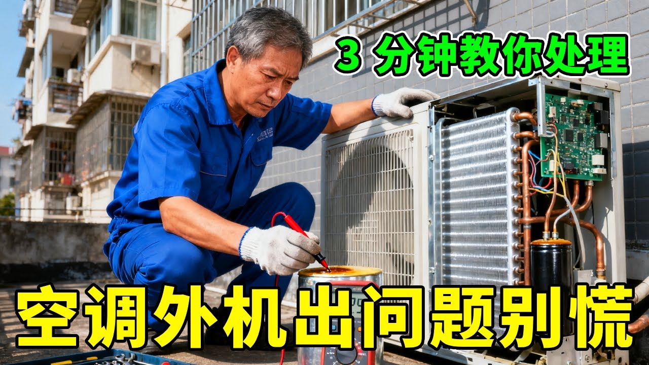 空调外机出问题别慌！3分钟教你用维修，一招教你更换零部件【家电维修小技巧】# 空调 #家电维修 #技术分享 #空调维修