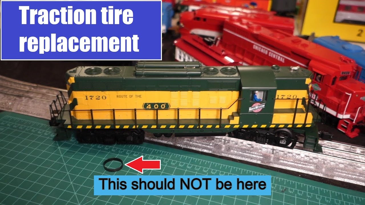 Changing a traction tire - early MTH diesel engine