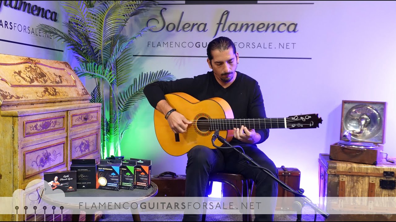 Francisco Barba 2023 flamenco guitar for sale played by Jos&eacute; Andr&eacute;s Cort&eacute;s