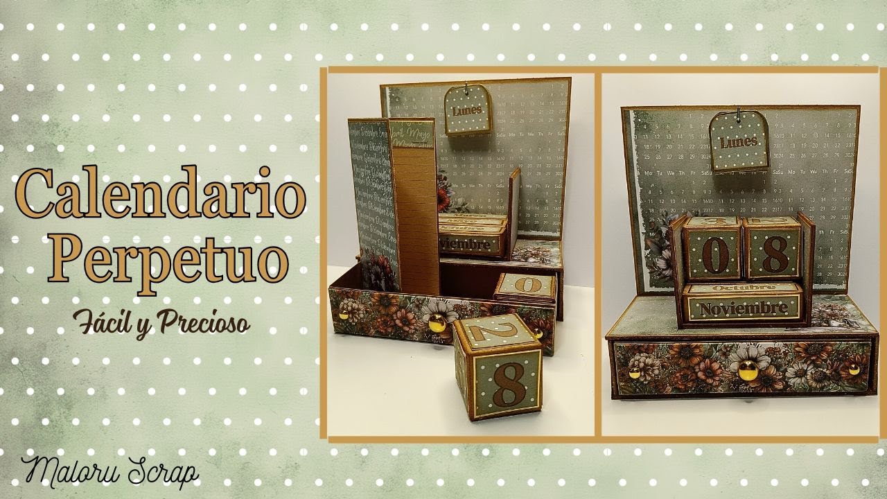 🍂 Calendario Perpetuo de SCRAPBOOK ✨ Fácil, Útil y Precioso| PASO A PASO