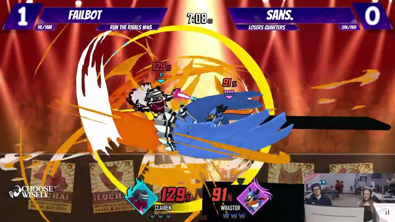 [Run the Rivals #45] Losers Quarters - Failbot (Clairen) vs. sans. (Wrastor)