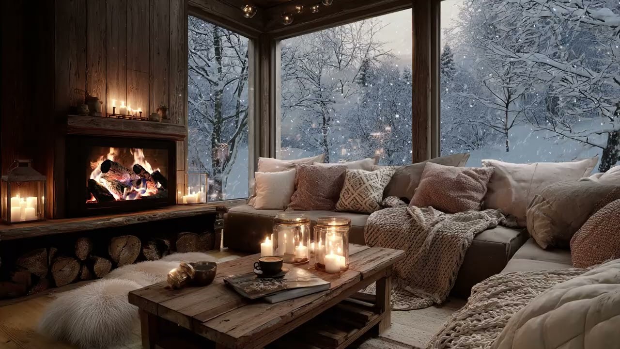 Snow drifts through silent blocks 🌿 leaving windows glowing and the night unhurried