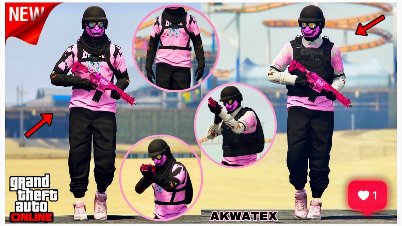 [NEW] AVOIR 2 TENUES MODDER TRYHARD SANS CODAGE ROSE SUR GTA 5 ONLINE EN 1.57!
