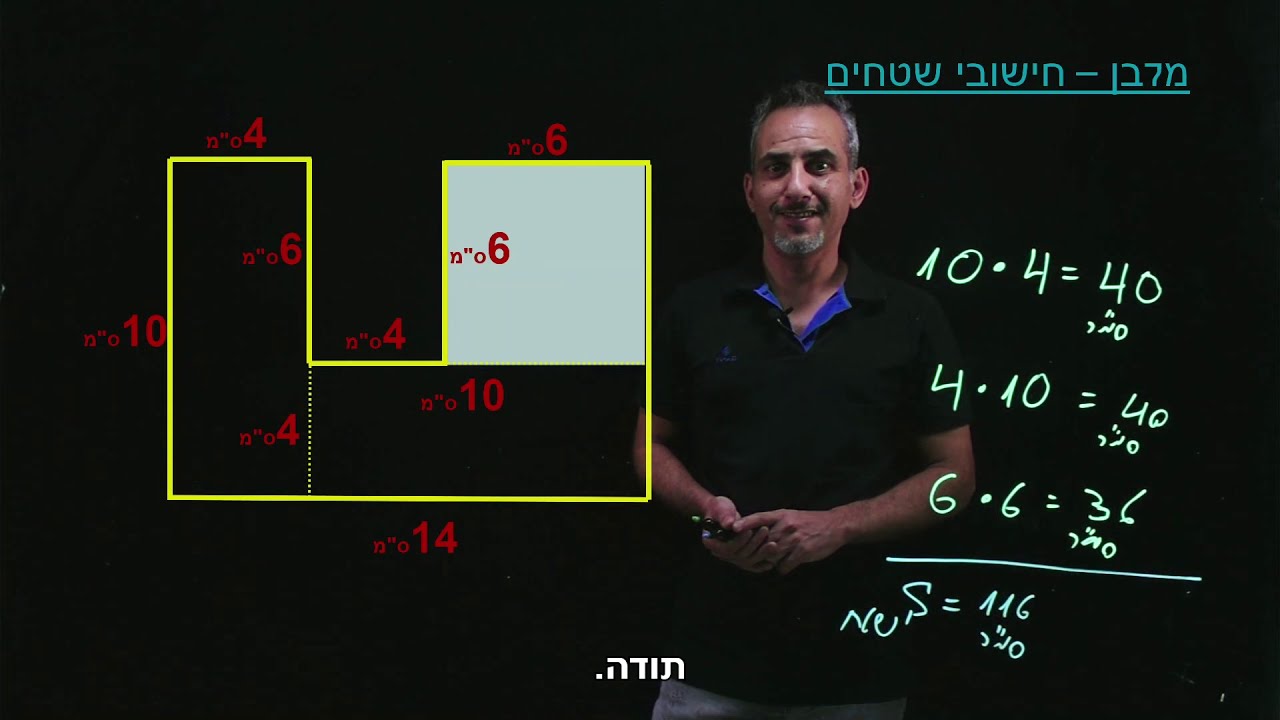 מלבן חישובי שטחים (כיתה ז')