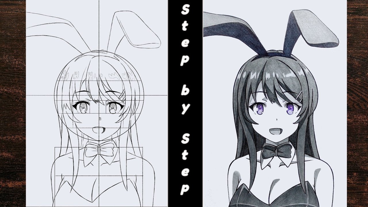 How to Draw Sakurajima Mai - [Bunny Girl Senpai] step by step(Tutorial) for beginners||very Easy!