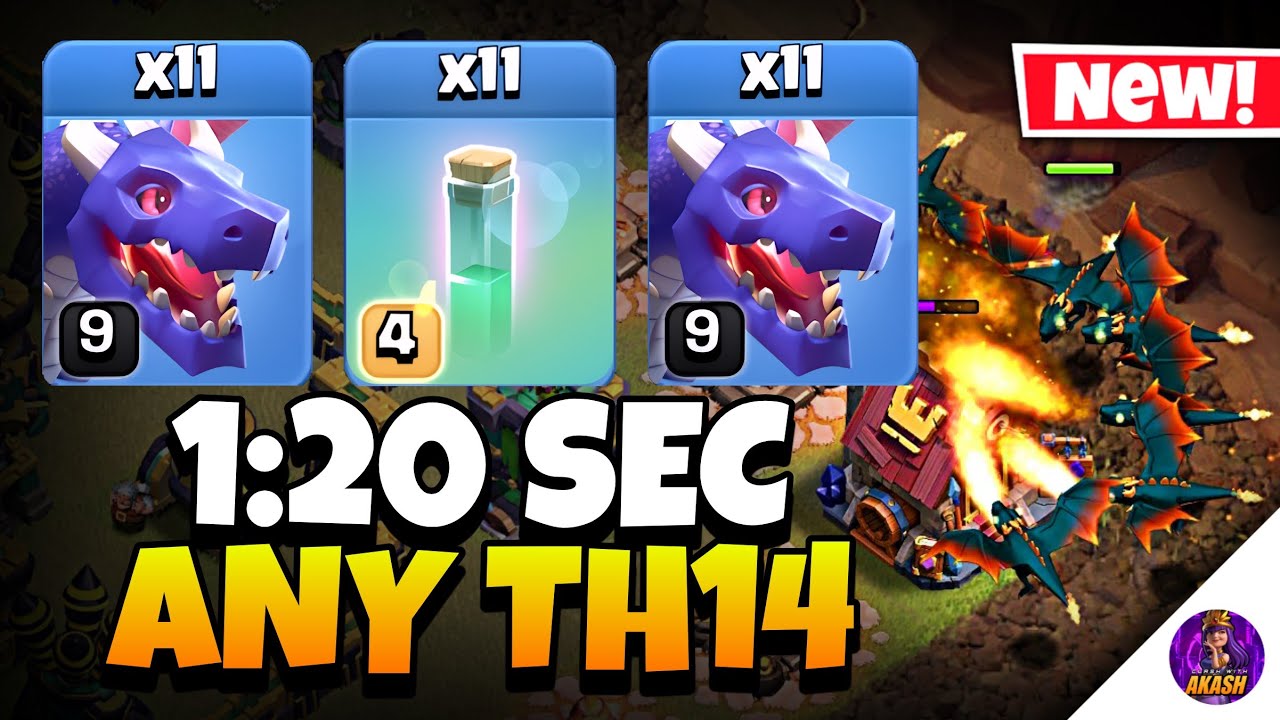 NEW META TH14 Dragon Attack Strategy | Best TH14 Attack Strategy Clash of Clans