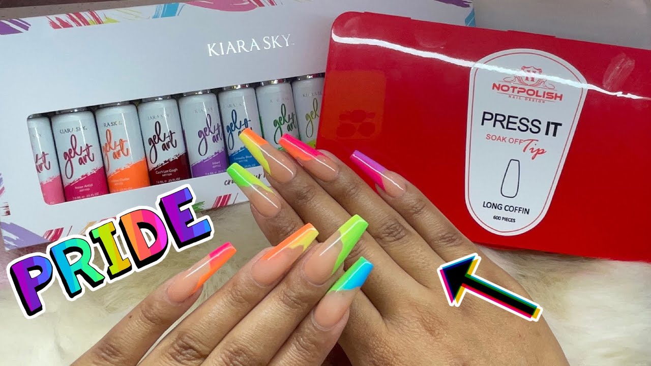 Doing My Own Nails : Pride Nail Art | Not Polish Press It Tips | Kiara Sky Gel Art Collection