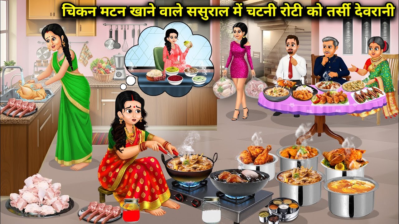 चिकन मटन खाने वाले ससुराल में चटनी रोटी को तर्सी देवरानी|Devrani's offers chutney-roti to her in-law