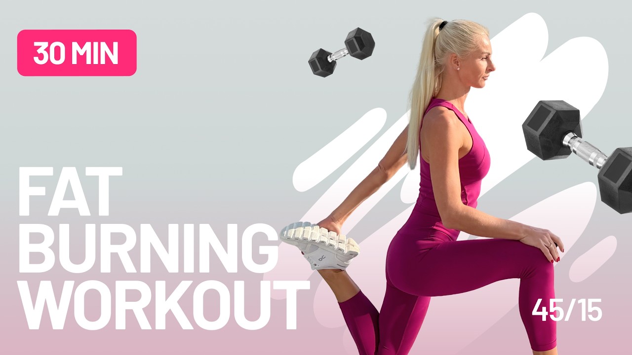 30 Min Fat Burning Full Body Workout with Dumbbells at Home