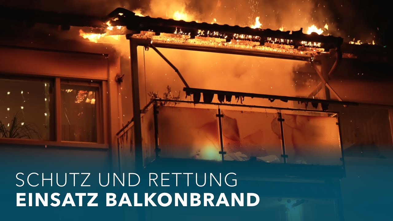 Schutz und Rettung Thun: Brand Balkon Bürglenstrasse