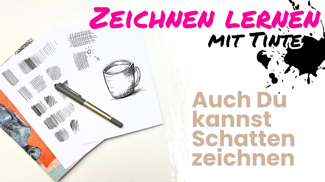 Wie aus Linien Schatten werden - Schraffuren zeichnen mit Tinte ganz einfach