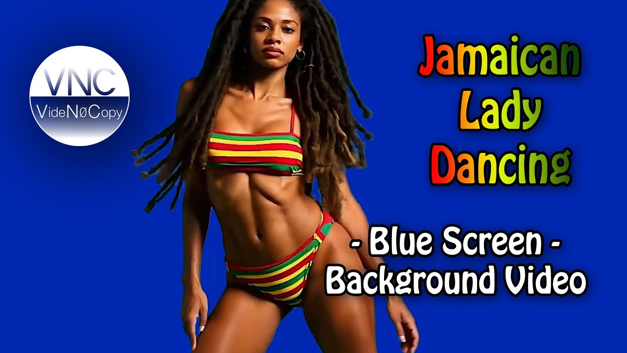 Jamaican Dancing Girl Grooves to Reggae Magic | VideNoCopy - No Copyright Blue Screen Vibes