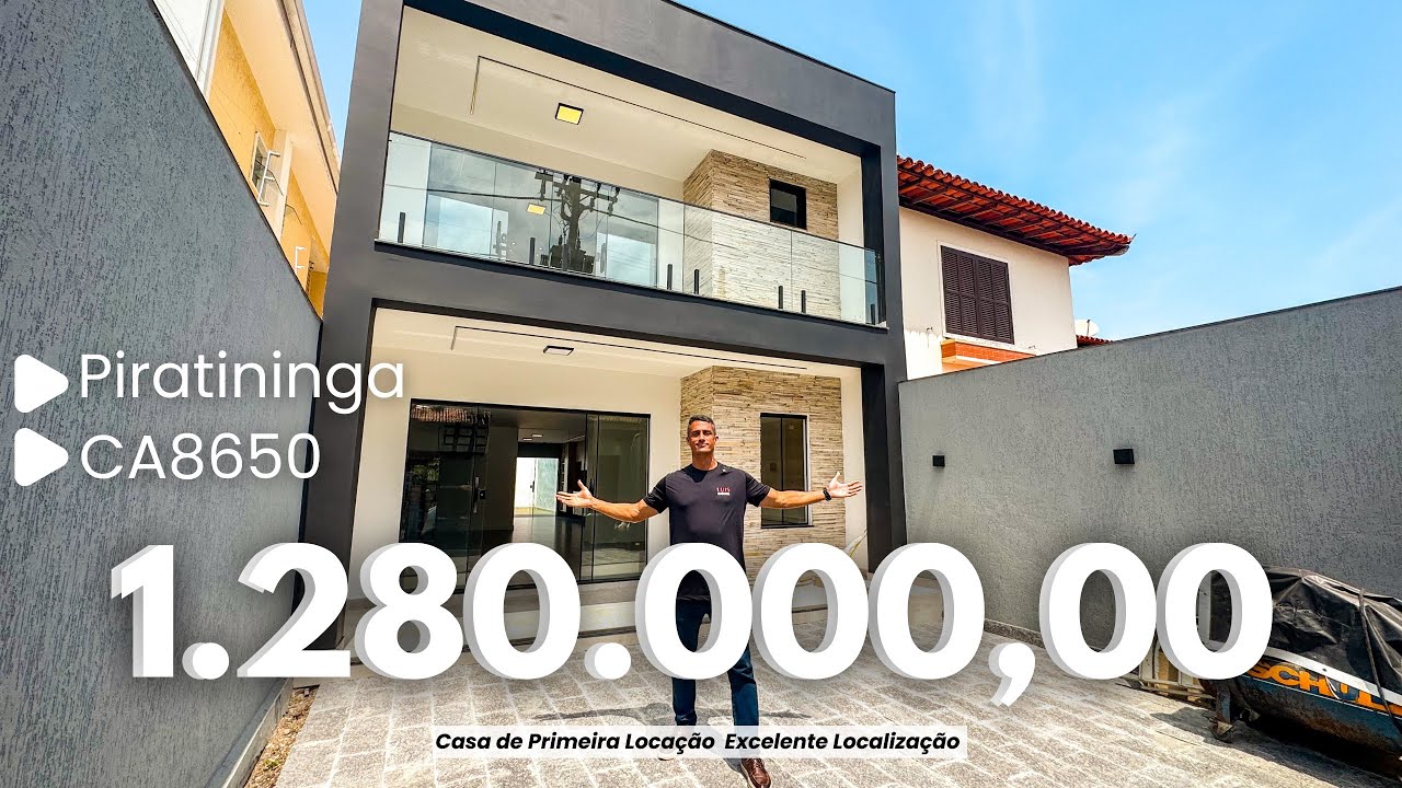 CASA MODERNA NA MELHOR LOCALIZAÇÃO DE PIRATININGA REPLETA DE ARMÁRIOS PLANEJADOS (CA8650)