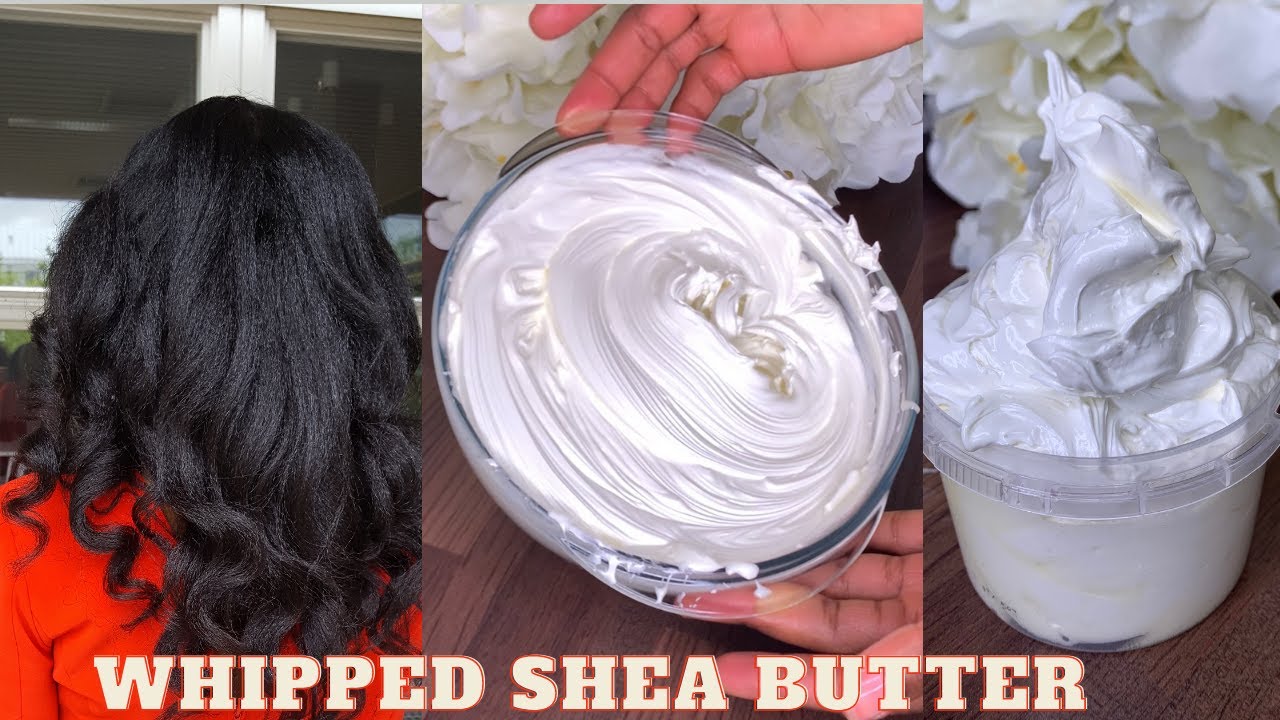 DIY Whipped fluffy Shea butter. Amazing for moisture retention, sealant and also thickening of hair