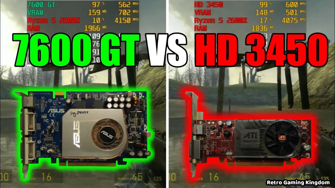 GeForce 7600 GT vs Radeon HD 3450 Test In 7 Games (No FPS Drop - Capture Card)