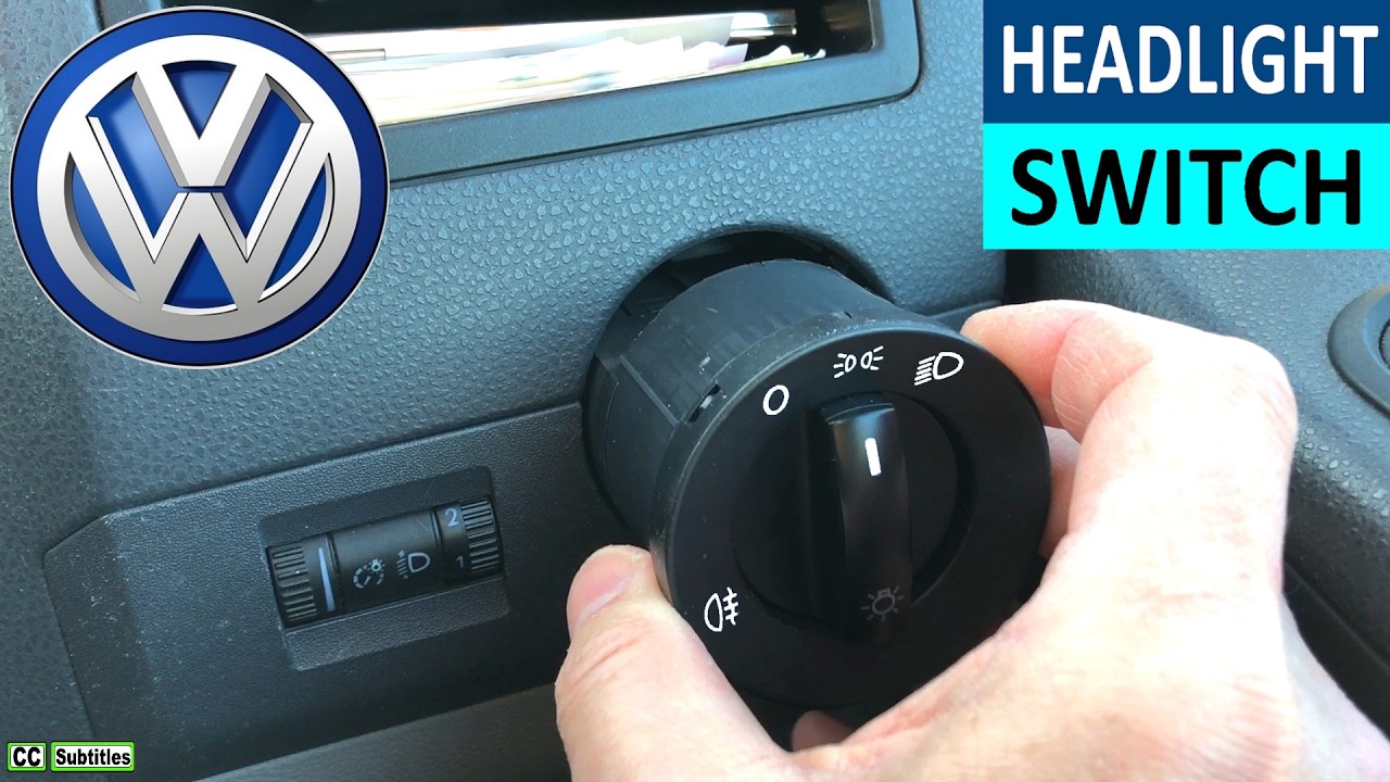 Как снять переключатель фар на VW без инструментов