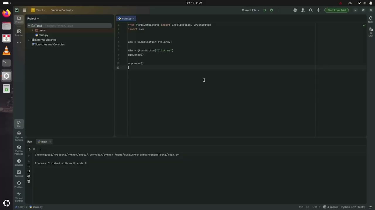 How to create a dialog with a single button in Python using PyQt6