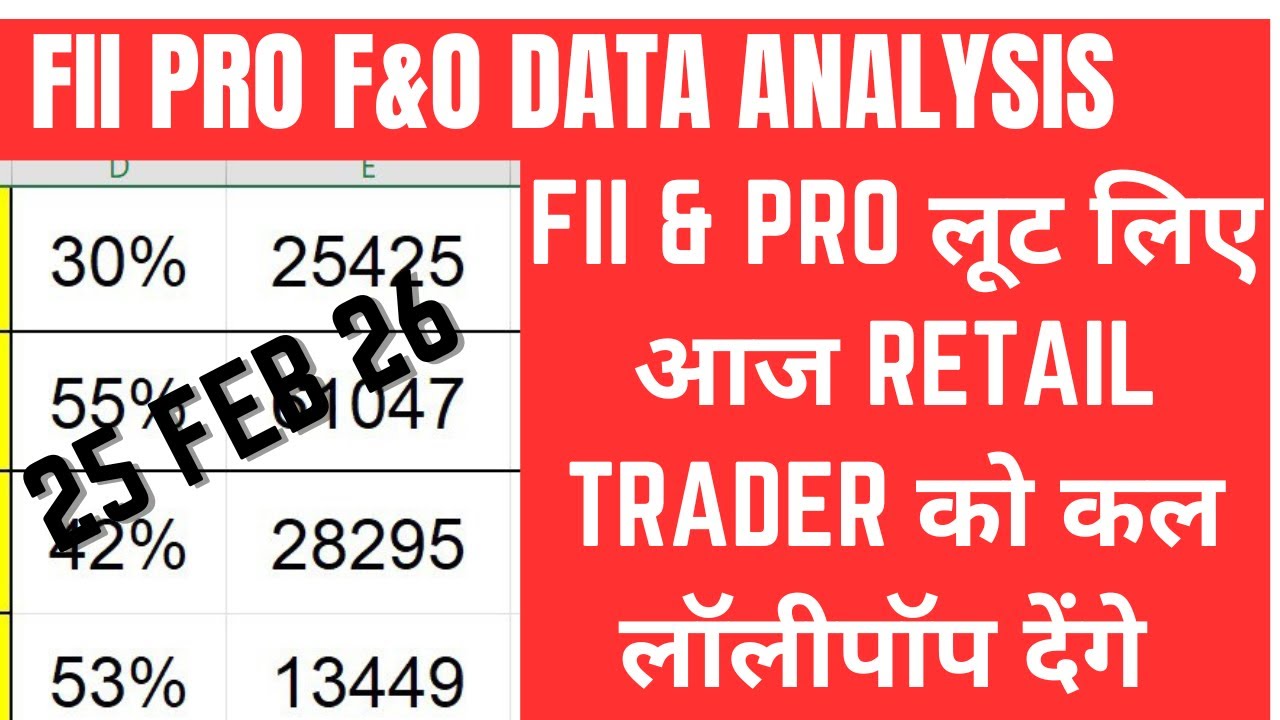 FII & PRO F&O DATA AND NIFTY & BANK NIFTY ANALYSIS FOR 25 FEB 2026 | EDUCATIONAL VIDEO ONLY