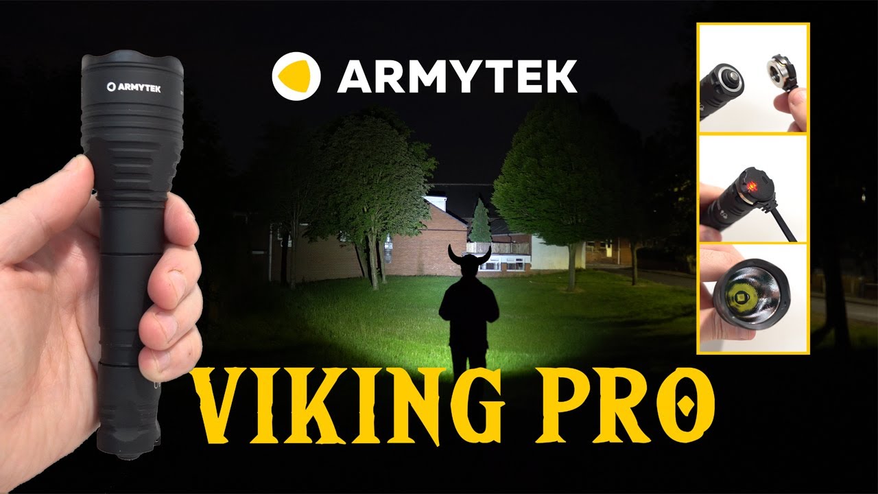 ARMYTEK VIKING PRO - 2200 lumens - 288m beam - USB magnetic charging - 25m impact & water resistant!