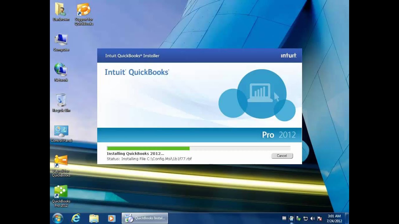 Install QuickBooks 2012 Pro on Windows 7 x64