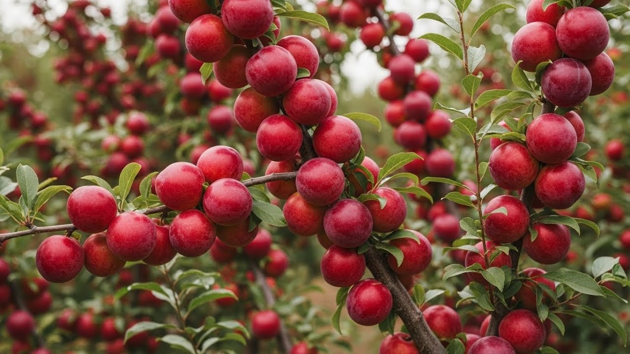 HOW AUSTRALIAN RED PLUMS ARE GROWN | Super AUSTRALIAN RED PLUMS Farming Process