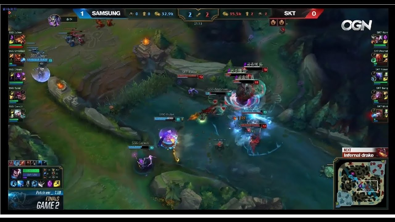 [LOL]롤드컵결승 삼성 엠비션+큐베의 입롤한타ㄷㄷ 20억짜리 1깃2창
