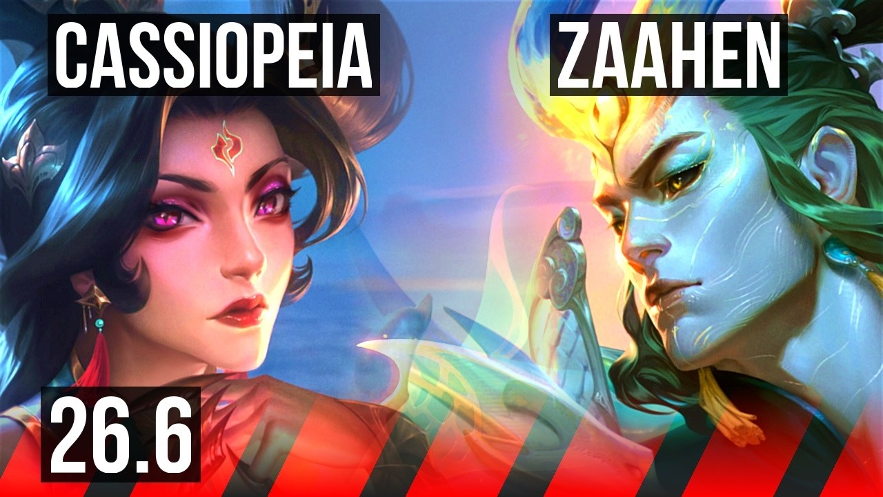 CASSIOPEIA vs ZAAHEN (TOP) | Good KDA: 12/1/8 | EUW Master | 26.6