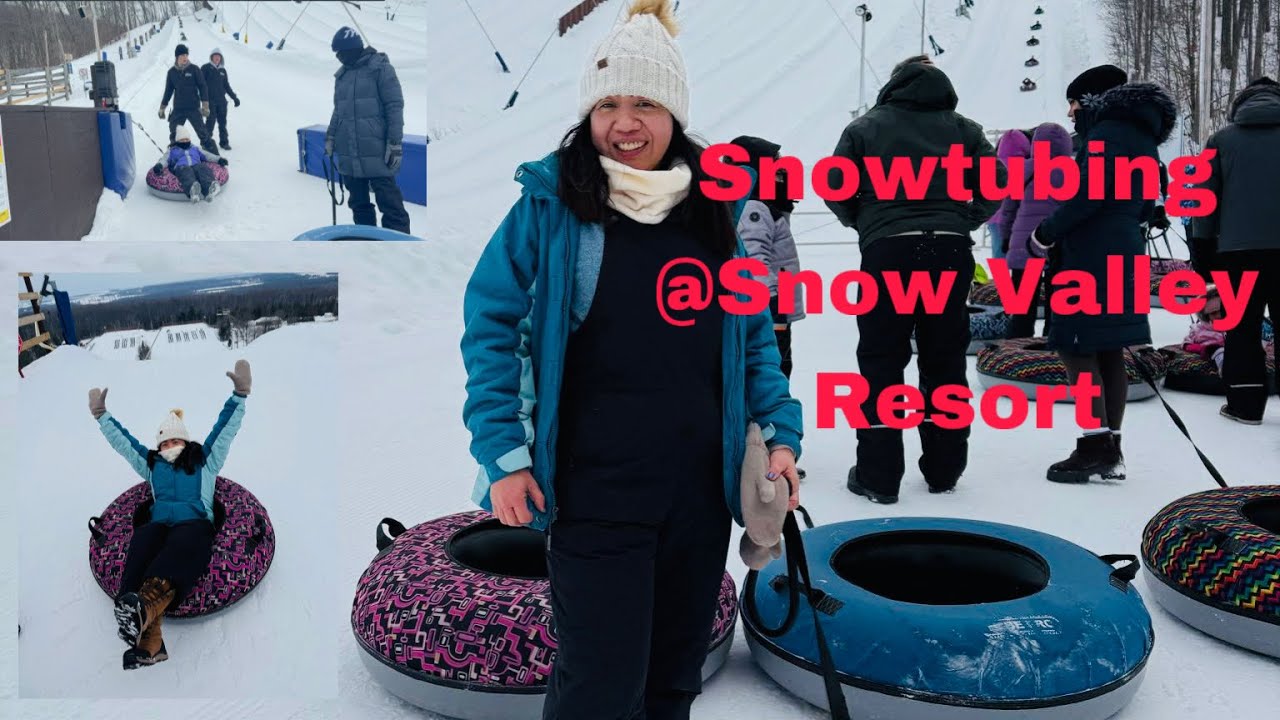 Snowtubing, winter fun activity//Family Bonding//Snow Valley Resort//