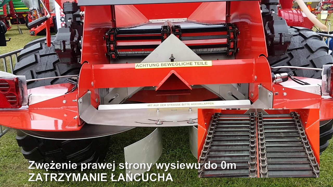 Jedyny rozsiewacz nawozów i wapna z podwójnym łańcuchem.